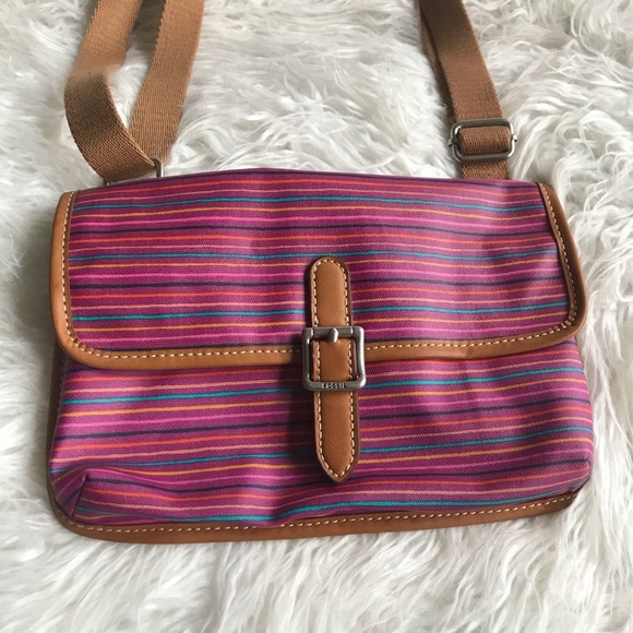 Fossil Pink Striped Crossbody Bag - Picture 3 of 10